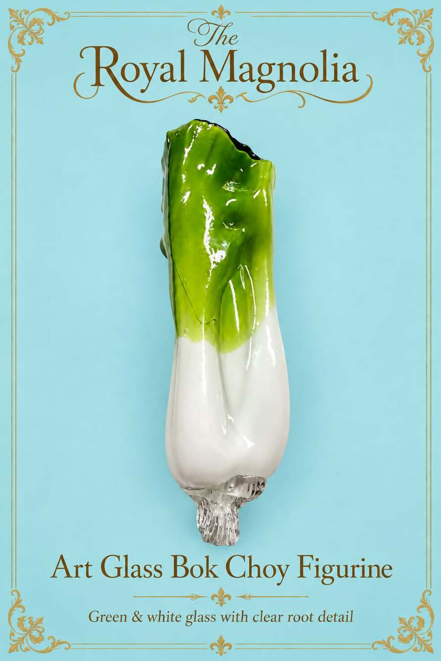 The Royal Magnolia Art Glass Bok Choy / Celery Figurine